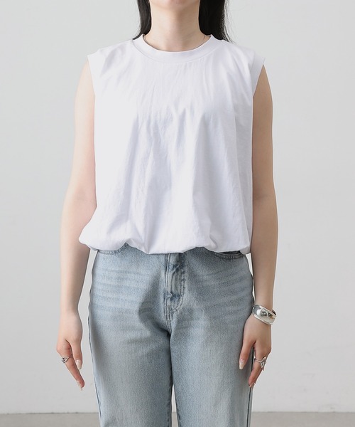 COLONY 2139(コロニートゥーワンスリーナイン)の「カットバルーンノースリトップス(Tシャツ/カットソー・レディース・チャコールグレー/ブラック/ミント/ホワイト・FREE)」の10枚目の写真