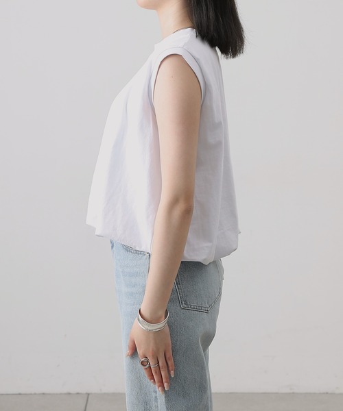 COLONY 2139(コロニートゥーワンスリーナイン)の「カットバルーンノースリトップス(Tシャツ/カットソー・レディース・チャコールグレー/ブラック/ミント/ホワイト・FREE)」の9枚目の写真