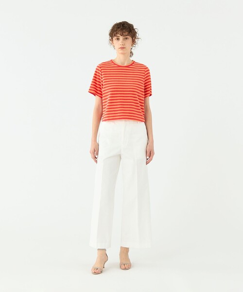 TOMORROWLAND collection（トゥモローランドコレクション）の「パイルボーダー ハーフスリーブプルオーバー（Tシャツ/カットソー・レディース・ブラック系その他/レッド系その他・36）」の3枚目の写真