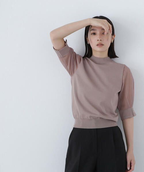 NATURAL BEAUTY BASIC（ナチュラルビューティーベーシック）の「◇リングチェーンシアースリーブニット（ニット/セーター・レディース・ブラック/ワイン/ベージュ・FREE）」の21枚目の写真