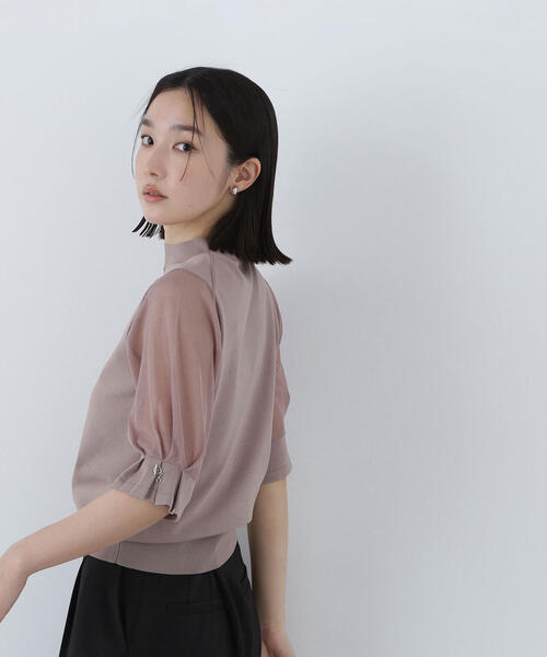 NATURAL BEAUTY BASIC（ナチュラルビューティーベーシック）の「◇リングチェーンシアースリーブニット（ニット/セーター・レディース・ブラック/ワイン/ベージュ・FREE）」の19枚目の写真