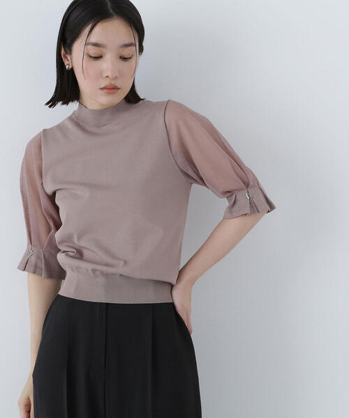 NATURAL BEAUTY BASIC（ナチュラルビューティーベーシック）の「◇リングチェーンシアースリーブニット（ニット/セーター・レディース・ブラック/ワイン/ベージュ・FREE）」の17枚目の写真