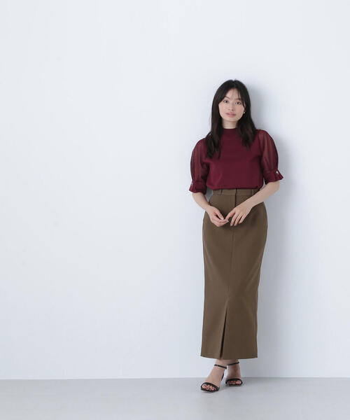 NATURAL BEAUTY BASIC（ナチュラルビューティーベーシック）の「◇リングチェーンシアースリーブニット（ニット/セーター・レディース・ブラック/ワイン/ベージュ・FREE）」の12枚目の写真