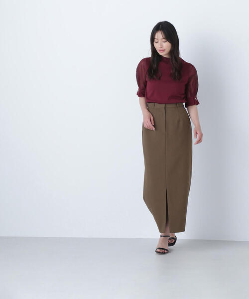 NATURAL BEAUTY BASIC（ナチュラルビューティーベーシック）の「◇リングチェーンシアースリーブニット（ニット/セーター・レディース・ブラック/ワイン/ベージュ・FREE）」の6枚目の写真