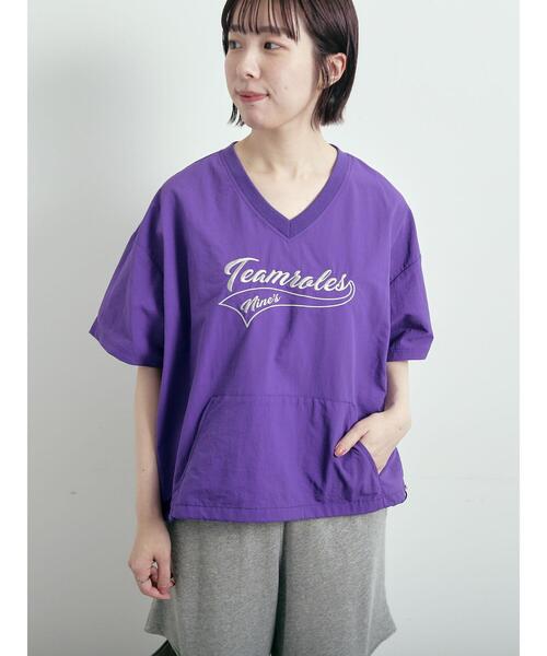 SM2（エスエムツー）の「ロゴ刺繍Vネック布帛Tシャツ（Tシャツ