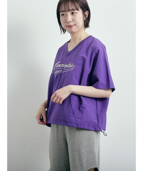 SM2（エスエムツー）の「ロゴ刺繍Vネック布帛Tシャツ（Tシャツ