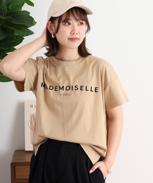 BRODIAEA（ブローディア）の「BRODIAEA 半袖シンプルロゴカットソー（Tシャツ/カットソー・レディース・ネイビー/ベージュ/オフホワイト/ピンク/ブラック・40）」の14枚目の写真