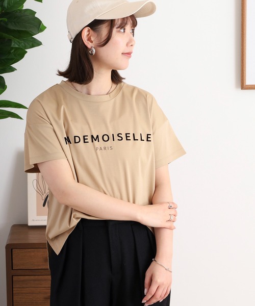 BRODIAEA（ブローディア）の「BRODIAEA 半袖シンプルロゴカットソー（Tシャツ/カットソー・レディース・ネイビー/ベージュ/オフホワイト/ピンク/ブラック・40）」の15枚目の写真