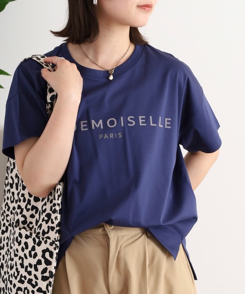 BRODIAEA（ブローディア）の「BRODIAEA 半袖シンプルロゴカットソー（Tシャツ/カットソー・レディース・ネイビー/ベージュ/オフホワイト/ピンク/ブラック・40）」の18枚目の写真