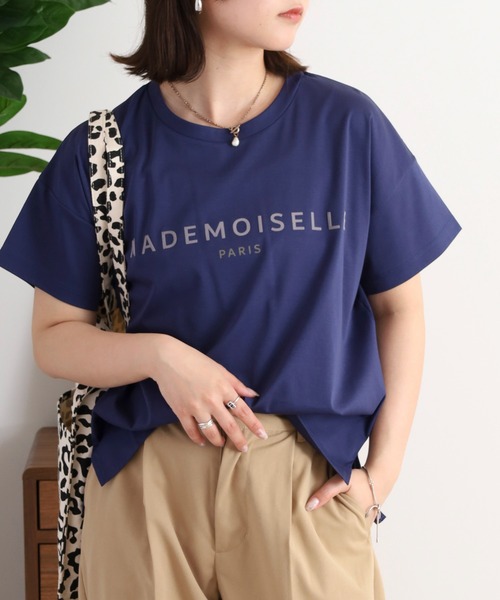 BRODIAEA（ブローディア）の「BRODIAEA 半袖シンプルロゴカットソー（Tシャツ/カットソー・レディース・ネイビー/ベージュ/オフホワイト/ピンク/ブラック・40）」の19枚目の写真