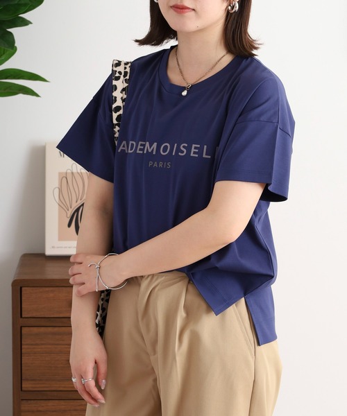 BRODIAEA（ブローディア）の「BRODIAEA 半袖シンプルロゴカットソー（Tシャツ/カットソー・レディース・ネイビー/ベージュ/オフホワイト/ピンク/ブラック・40）」の20枚目の写真