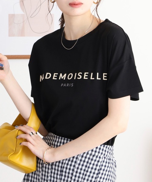 BRODIAEA（ブローディア）の「BRODIAEA 半袖シンプルロゴカットソー（Tシャツ/カットソー・レディース・ネイビー/ベージュ/オフホワイト/ピンク/ブラック・40）」の10枚目の写真