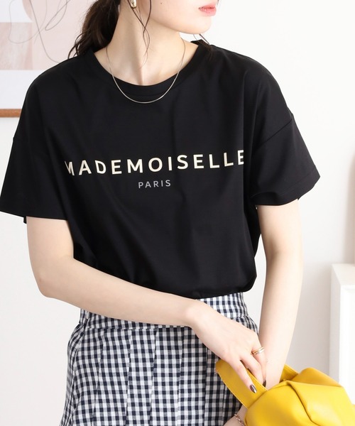 BRODIAEA（ブローディア）の「BRODIAEA 半袖シンプルロゴカットソー（Tシャツ/カットソー・レディース・ネイビー/ベージュ/オフホワイト/ピンク/ブラック・40）」の11枚目の写真