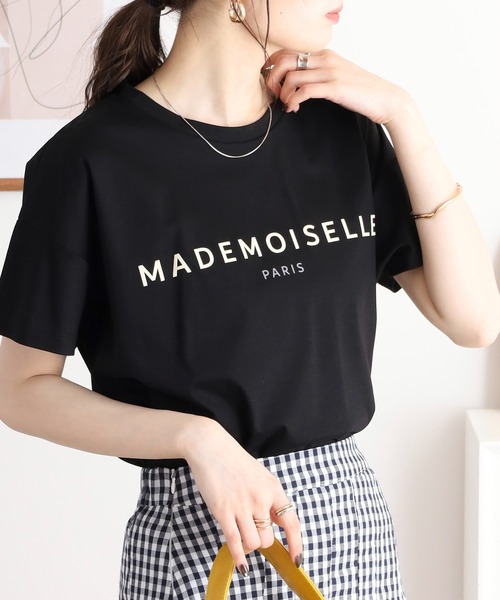 BRODIAEA（ブローディア）の「BRODIAEA 半袖シンプルロゴカットソー（Tシャツ/カットソー・レディース・ネイビー/ベージュ/オフホワイト/ピンク/ブラック・40）」の12枚目の写真