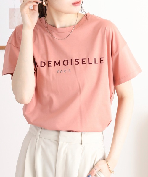 BRODIAEA（ブローディア）の「BRODIAEA 半袖シンプルロゴカットソー（Tシャツ/カットソー・レディース・ネイビー/ベージュ/オフホワイト/ピンク/ブラック・40）」の22枚目の写真