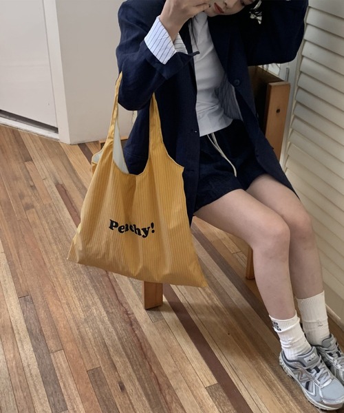 IRADOWL（アイラドール）の「ストライプ柄英字ロゴトートバッグ（トートバッグ・レディース・ピンク/イエロー/ライトブルー/ブルー・FREE）」の9枚目の写真