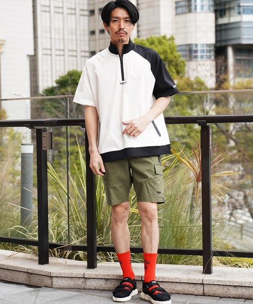 LUXE/R GOLF（ラグジュ ゴルフ）の「(RM)【LUXE/R GOLF】ストレッチ クロス ハーフジップ プルオーバー 半袖 シャツ（Tシャツ/カットソー・メンズ・グレー系/ブラック×ホワイト/ライトグレー系/ホワイト×ブラック・L/XL/M）」の7枚目の写真