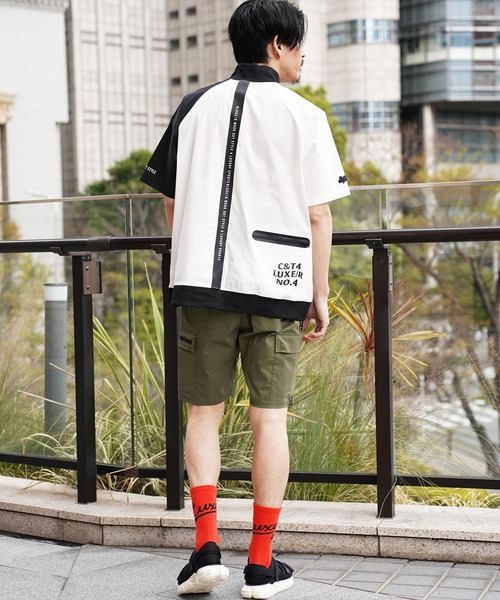 LUXE/R GOLF（ラグジュ ゴルフ）の「(RM)【LUXE/R GOLF】ストレッチ クロス ハーフジップ プルオーバー 半袖 シャツ（Tシャツ/カットソー・メンズ・グレー系/ブラック×ホワイト/ライトグレー系/ホワイト×ブラック・L/XL/M）」の8枚目の写真