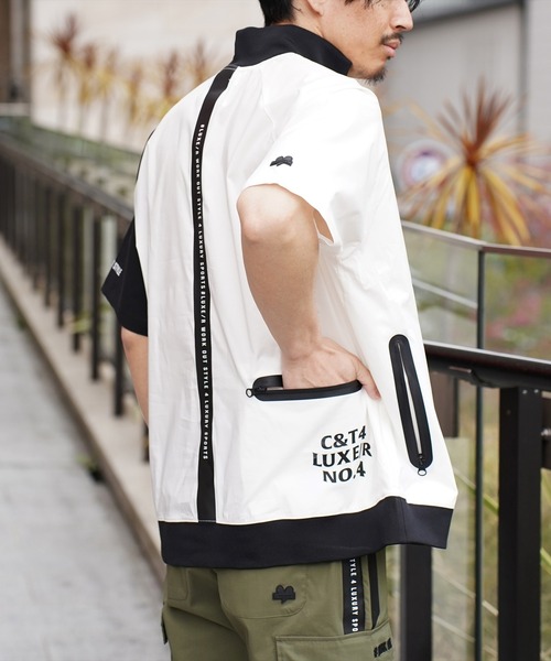 LUXE/R GOLF（ラグジュ ゴルフ）の「(RM)【LUXE/R GOLF】ストレッチ クロス ハーフジップ プルオーバー 半袖 シャツ（Tシャツ/カットソー・メンズ・グレー系/ブラック×ホワイト/ライトグレー系/ホワイト×ブラック・L/XL/M）」の14枚目の写真