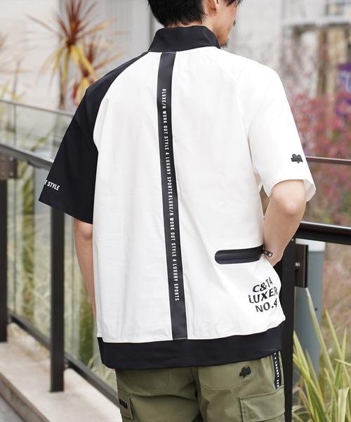 LUXE/R GOLF（ラグジュ ゴルフ）の「(RM)【LUXE/R GOLF】ストレッチ クロス ハーフジップ プルオーバー 半袖 シャツ（Tシャツ/カットソー・メンズ・グレー系/ブラック×ホワイト/ライトグレー系/ホワイト×ブラック・L/XL/M）」の13枚目の写真