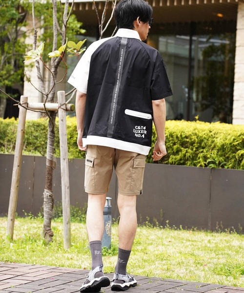 LUXE/R GOLF（ラグジュ ゴルフ）の「(RM)【LUXE/R GOLF】ストレッチ クロス ハーフジップ プルオーバー 半袖 シャツ（Tシャツ/カットソー・メンズ・グレー系/ブラック×ホワイト/ライトグレー系/ホワイト×ブラック・L/XL/M）」の17枚目の写真