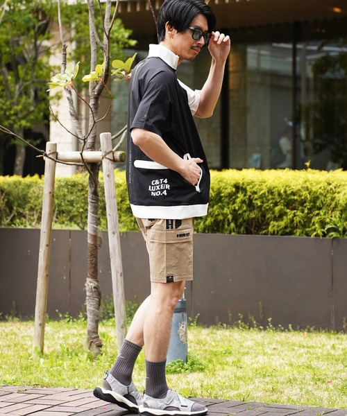 LUXE/R GOLF（ラグジュ ゴルフ）の「(RM)【LUXE/R GOLF】ストレッチ クロス ハーフジップ プルオーバー 半袖 シャツ（Tシャツ/カットソー・メンズ・グレー系/ブラック×ホワイト/ライトグレー系/ホワイト×ブラック・L/XL/M）」の18枚目の写真