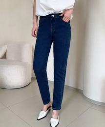 綿混ストレートスキニーデニムパンツ
