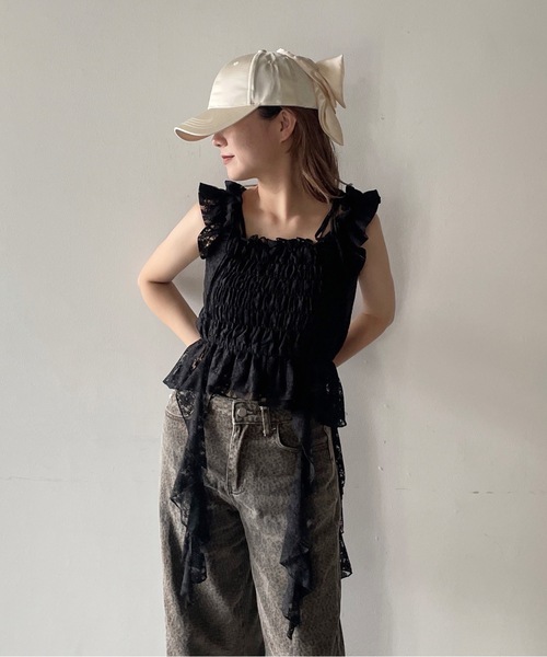 one way（ワンウェイ）の「フリルシャーリングブラウス（シャツ/ブラウス・レディース・ホワイト/ピンク/ブルー系その他/ブラック/ブラック系その他・FREE）」の3枚目の写真