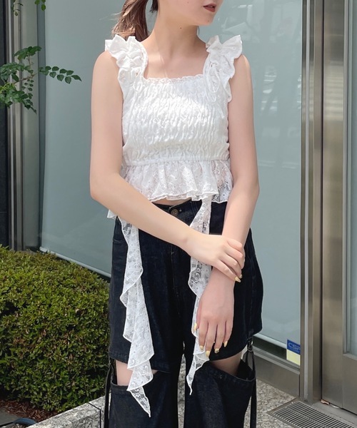 one way（ワンウェイ）の「フリルシャーリングブラウス（シャツ/ブラウス・レディース・ホワイト/ピンク/ブルー系その他/ブラック/ブラック系その他・FREE）」の6枚目の写真