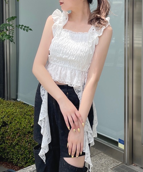 one way（ワンウェイ）の「フリルシャーリングブラウス（シャツ/ブラウス・レディース・ホワイト/ピンク/ブルー系その他/ブラック/ブラック系その他・FREE）」の8枚目の写真