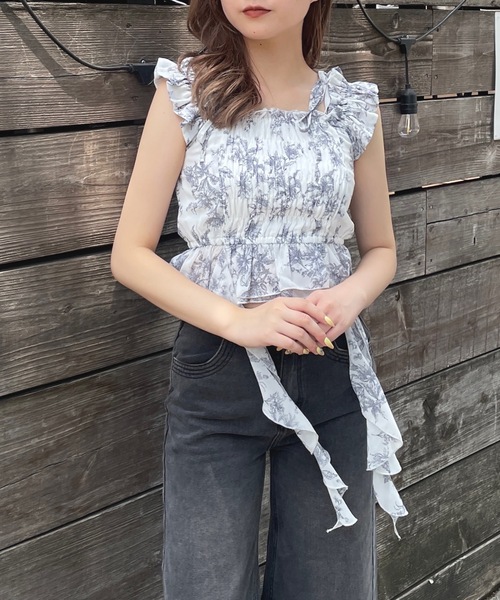 one way（ワンウェイ）の「フリルシャーリングブラウス（シャツ/ブラウス・レディース・ホワイト/ピンク/ブルー系その他/ブラック/ブラック系その他・FREE）」の21枚目の写真