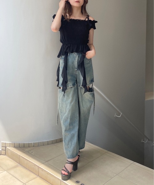 one way（ワンウェイ）の「フリルシャーリングブラウス（シャツ/ブラウス・レディース・ホワイト/ピンク/ブルー系その他/ブラック/ブラック系その他・FREE）」の15枚目の写真