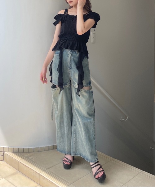 one way（ワンウェイ）の「フリルシャーリングブラウス（シャツ/ブラウス・レディース・ホワイト/ピンク/ブルー系その他/ブラック/ブラック系その他・FREE）」の17枚目の写真