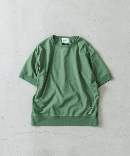 quadro（クオドロ）の「ドライ度詰天竺半袖クルーネックプルオーバー（Tシャツ/カットソー・メンズ・チャコール/グリーン/グレー/キナリ・MEDIUM/LARGE）」の4枚目の写真