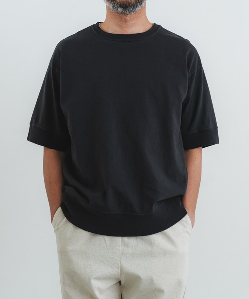 quadro（クオドロ）の「ドライ度詰天竺半袖クルーネックプルオーバー（Tシャツ/カットソー・メンズ・チャコール/グリーン/グレー/キナリ・MEDIUM/LARGE）」の13枚目の写真