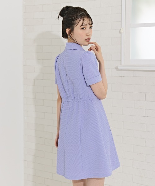 REDYAZEL（レディアゼル）の「エンブレムボタンワッフルシャツワンピース（ワンピース・レディース・アイボリー/ブラック/パープル/ミント/カーキ/レッド・SMALL/MEDIUM）」の8枚目の写真