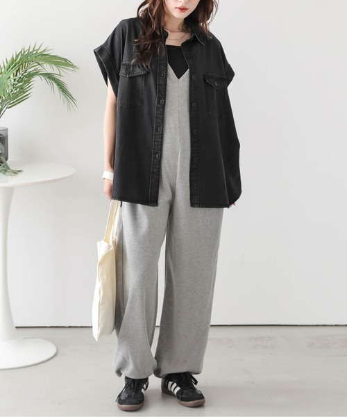 AMELY（エミリー）の「フレンチスリーブデニムシャツ（シャツ/ブラウス・レディース・ライトブルー/ブラック/ブルー・フリー）」の19枚目の写真