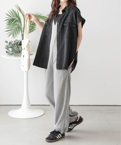 AMELY（エミリー）の「フレンチスリーブデニムシャツ（シャツ/ブラウス・レディース・ライトブルー/ブラック/ブルー・フリー）」の20枚目の写真