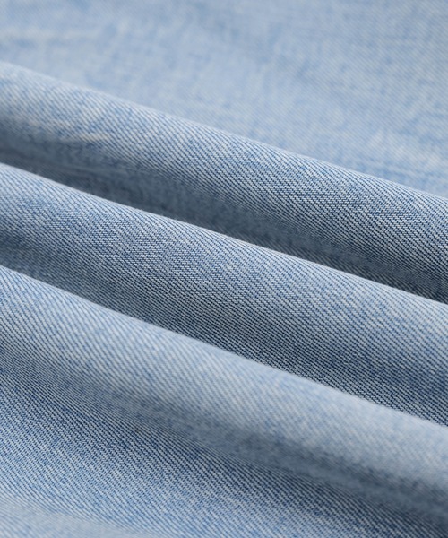 AMELY（エミリー）の「フレンチスリーブデニムシャツ（シャツ/ブラウス・レディース・ライトブルー/ブラック/ブルー・フリー）」の9枚目の写真