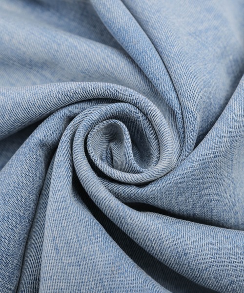 AMELY（エミリー）の「フレンチスリーブデニムシャツ（シャツ/ブラウス・レディース・ライトブルー/ブラック/ブルー・フリー）」の10枚目の写真