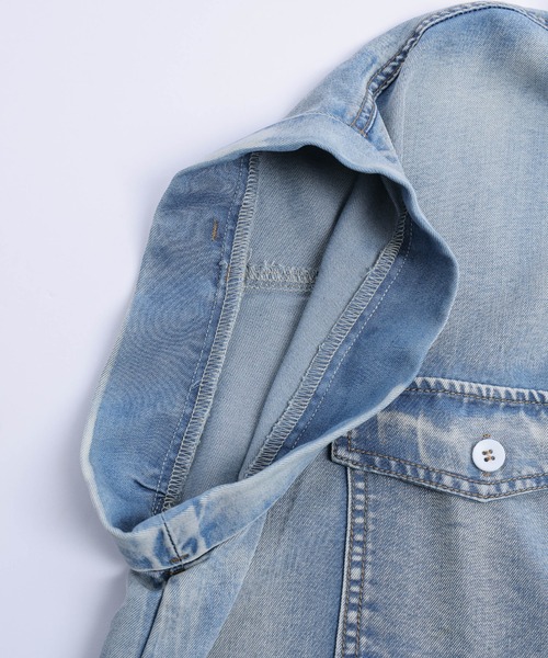 AMELY（エミリー）の「フレンチスリーブデニムシャツ（シャツ/ブラウス・レディース・ライトブルー/ブラック/ブルー・フリー）」の18枚目の写真