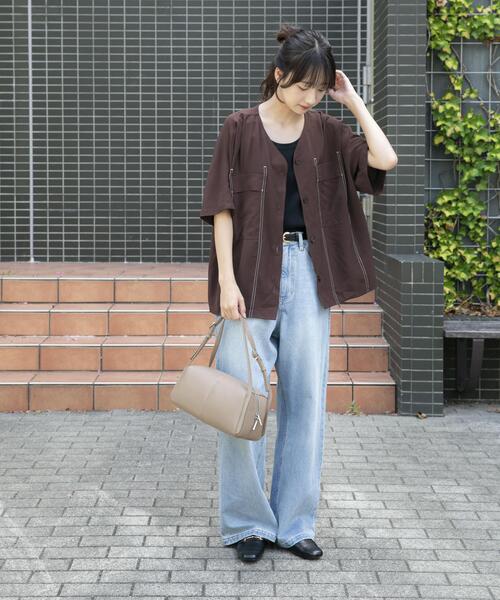 セール】Vネックステッチブラウス（シャツ/ブラウス）｜ITEMS