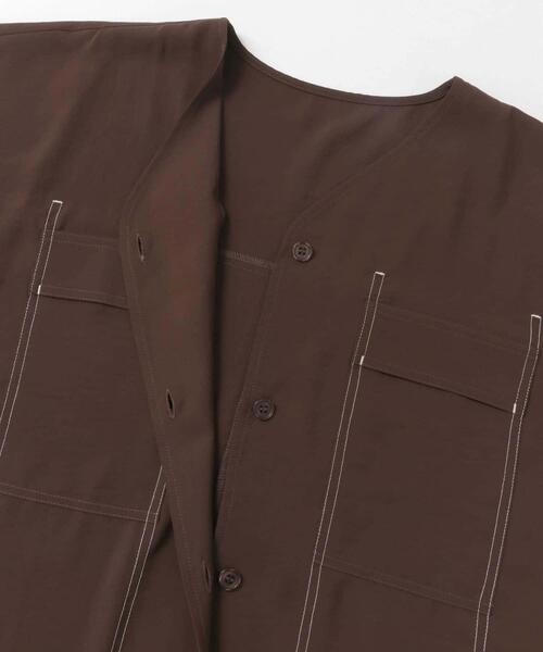 ITEMS URBANRESEARCH(アイテムズ アーバンリサーチ)の「Vネックステッチブラウス(シャツ/ブラウス・レディース・ブラック/ブラウン/ホワイト・FREE)」の11枚目の写真