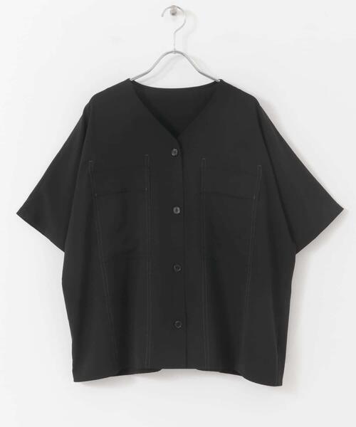 ITEMS URBANRESEARCH(アイテムズ アーバンリサーチ)の「Vネックステッチブラウス(シャツ/ブラウス・レディース・ブラック/ブラウン/ホワイト・FREE)」の20枚目の写真