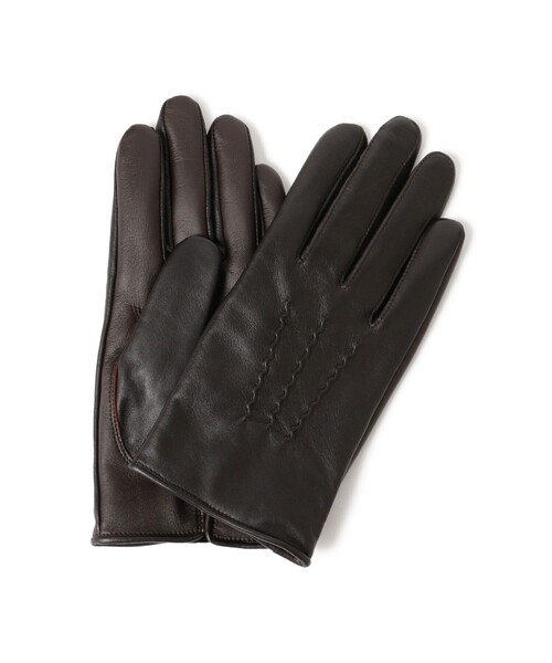 B:MING by BEAMS（ビーミングバイビームス）の「ラムレザー グローブ（手袋・メンズ・ブラック/ダークブラウン・ONE SIZE）」の2枚目の写真