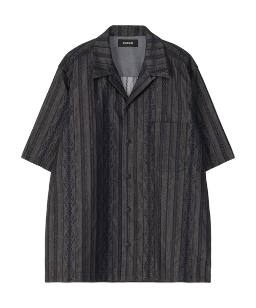 ZUCCa（ズッカ）の「デニムチュールエンブロイダリー / シャツ / S（シャツ/ブラウス・メンズ・ブラック/ネイビー・M size）」の2枚目の写真