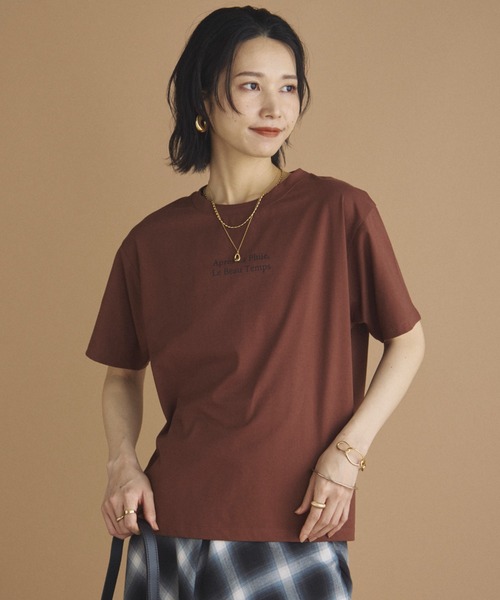Doux archives(ドゥアルシーヴ)の「チビロゴプリントTEE(Tシャツ/カットソー・レディース・ベージュ/ブラック/ブラウン・FREE)」の15枚目の写真