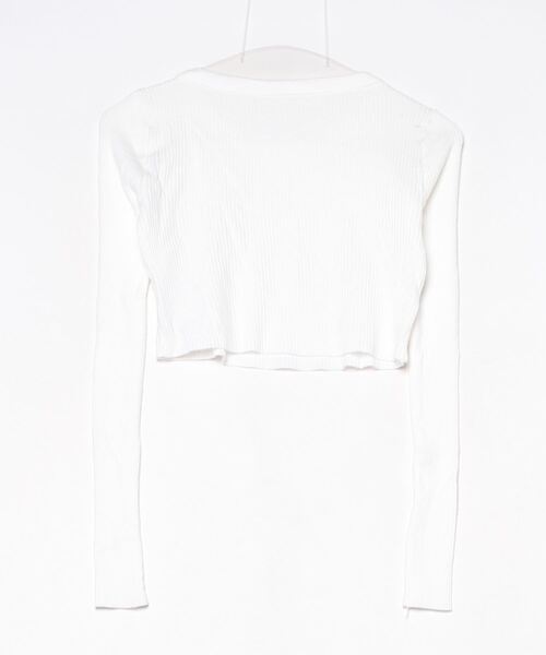 LOHEN /ローヘン　ミラノリブクロップドニット23SS /ホワイト LOHEN /ローヘン ミラノリブクロップドニット23SS /ホワイト