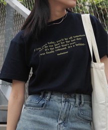 【＆soiree】フロント刺繍Tシャツ