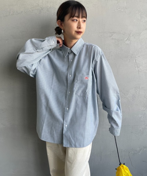 DANTON（ダントン）の「[DANTON/ダントン] ドットボタン レギュラーカラー ロングスリーブシャツ(ストライプ)（シャツ/ブラウス・レディース・グレー/グリーン・36/38）」の21枚目の写真